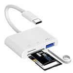 USB C SD Card Reader for Mac/iPhone 15/iPad, 3-in-1 Type C Memory Card Reader with USB Camera Adapter, Supports SD and TF Card Micro SD Card