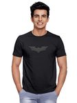 The Souled Store | Batman 3D Logo 3D Embossed T-Shit for Men | 100% Cotton Round Neck T-Shirt Black Color T-Shirts Fashionable Trendy Graphic Prints Pop Culture Merchandise