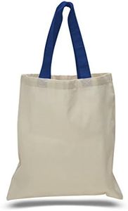 Set of 15- Cheap Cotton Tote Bags with Color Handles