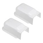 PATIKIL 4" PVC Decorative Line Cover, 2 Pack Wall Entry Cap Tubing Parts Accessories for Air Conditioner Central AC Heat Pump, White