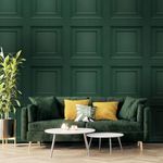 SOPHIE LAURENCE Green Wood Panel Effect Wallpaper Smooth Matte Finish 3D Effect Non Woven Wallpaper for Living Room Bedroom Feature Wall Paste The Paper Wallpaper