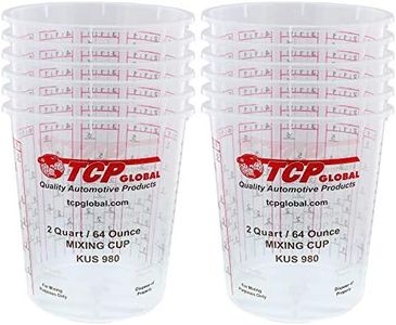 Custom Shop - Pack of 12-64 Ounce Graduated Paint Mixing Cups (2 Quarts) - Cups Have Calibrated Mixing Ratios on Side of Cup - Cups Hold 80-Fluid Ounces