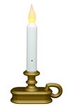 Xodus Innovations FPC1215B Battery Operated LED Dusk to Dawn Light Sensor Window Candle with Brass Base Flicker and Full on Setting, White