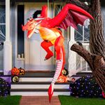 Joiedomi 5 FT Tall Halloween Inflatable Hanging Flying Dragon Inflatable Yard Decoration with Build-in LEDs Blow Up Inflatables for Halloween Party Indoor, Outdoor, Yard, Garden, Lawn Decorations