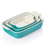 SWEEJAR Porcelain Bakeware Set for Cooking, Ceramic Rectangular baking dish Lasagna Pans for Casserole Dish, Cake Dinner, Kitchen, Banquet and Daily Use, 9.8 x 13 inch (Turquoise)