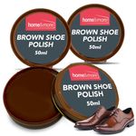 SOL 3pk Brown Shoe Polish for Leather 150ml Brown Boot Polish with Beeswax & Carnauba Wax for Lasting Shine Tan Shoe Polish for Leather Dark Brown Shoe Polish Tan Shoe Polish Light Brown Shoe Polish