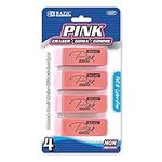 BAZIC Pink Eraser, Latex Free Bevel