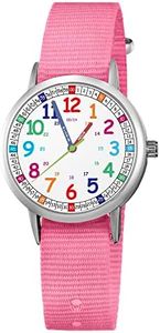ITOOZYNN Kids Watch for Children Girls and Boys,Easy Read Time First Watch for Children's Toddler Learning Time,for Ages3~11 Boys Girls Little Child as Gift (Pink)