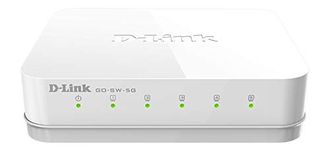 D-Link 5 Port Gigabit Unmanaged Desktop Switch, Plug and play, Fanless design, IEEE 802.3az Energy-Efficient Ethernet (EEE), 3-Year Warranty (GO-SW-5G)
