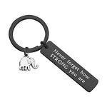 bobauna Elephant Keychain Never Forget How Strong You Are Strength Jewelry Uplifting Gift For Friend Family Animal Lovers (never forget black)