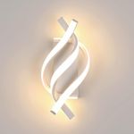Goeco LED Wall Lamp, Modern Wall Light with 3 Spiral Lamp Bars, 22W 3000K Warm White Light, Indoor Wall Light Sconce Lighting Fixtures for Bedroom Living Room Hallway, White