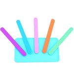 5 PCS Silicone Stir Sticks, Reusable Silicone Popsicle Sticks with 3PCS Silicone Brushes for Mixing Resin, Epoxy, Liquid, Paint, Making Glitter Tumblers (Silicone Stir Sticks)