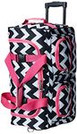 Rockland 22 Inch Rolling Carry On Duffle Bag, Pink Chevron, One Size