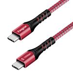 Fasgear USB C to USB C Cable, 3ft 100W Fast Charger USB 3.1 Gen 2 Type C 10Gbps Cord, 5A Power Delivery (PD) with E-Marker Chip Compatible for Galaxy S10,iPad Pro 2018,Pixelbook,Macbook,Matebook (Red)