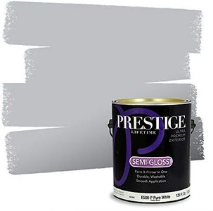 PRESTIGE Paints Exterior Paint and Primer In One, 1-Gallon, Semi-Gloss, Comparable Match of Sherwin Williams* Lazy Gray*