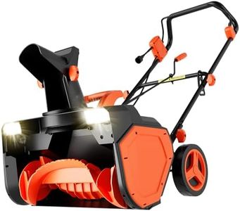 VOLTASK 23-Inch Electric Corded Snow Blower with Dual LED Light, 180-degree Adjustable Chute Walk-Behind Snow Blower with 25ft Throwing Distance, 15 Amp/3500RPM Motor Electric Snow Blowers