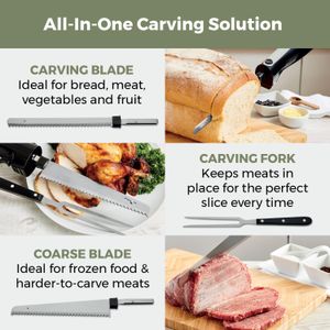Tower Electric Knife – Black Stainless Steel Blade