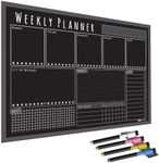 WallTAC Re-Adhesive Weekly Wall Planner - Task Manager, Family Planner and Student Organiser - Reusable, Removable and Re-Positionable Self-Adhesive Whiteboard for Home, School