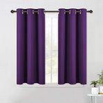 NICETOWN Home Blackout Curtain Panels - Bedroom Thermal Insulated Solid Blackout Window Treatment Panels (42 x 54 Inch, Royal Purple, Set of 2)