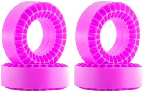 4PCS Silicone Rubber Inserts Foam for 58-64mm (2.4” OD) 1.0 Tires, RC Car Tire Inserts for TRX4M SCX24 1/18 1/24 Crawler Tires (Purple)