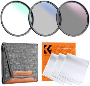 K&F Concept 55mm UV/CPL/ND Lens Filter Kit (3 Pieces)-18 Multi-Layer Coatings, UV Filter + Polarizer Filter + Neutral Density Filter (ND4) + Cleaning Cloth+ Filter Pouch for Camera Lens (K-Series)