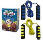 Joyano® 2 Pack (BLUE+YELLOW) Rope Skipping Speed Kids Jump Ropes, Ponydash Lightweight & Adjustable & Durable Fitness Indoor/Outdoor Exercise Skipping Rope for Women and Men Adult-Foam Grips Perfect for Boxing, Fitness, Workout, Crossfit