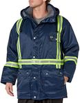 Helly-Hansen Workwear Men's Weyburn High Visibility Parka Jacket, Navy, 4X-Large, Navy, 4X-Large