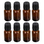 FRCOLOR 24 Pack 10ml Amber Glass Essential Oil Sample Bottles, Empty Refillable Vials with Orifice Reducer Dropper and Cap for Essential Oils, Perfume