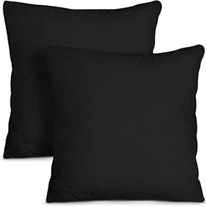 Utopia Bedding Throw Pillows Insert (Pack of 2, Black) - 22 x 22 Inches Bed and Couch Pillows - Indoor Decorative Pillows