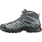 Salomon Women's X ULTRA PIONEER MID CLIMASALOMON™ WATERPROOF Hiking Boots for Women, Ebony/Stormy Weather/Wine Tasting, 5
