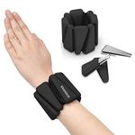 HOSNNER As Seen on Shark Tank | Fully Adjustable Wearable Wrist & Ankle Weights | Yoga, Dance, Barre, Pilates, Cardio, Aerobics, Walking | 1 Pound Each, 2 Per Set (Black)