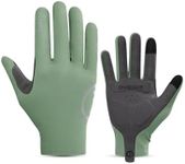 INBIKE Breathable Bike Gloves for Men Women, Full Finger Gel Pad Cycling Gloves, Touchscreen Mountain Biking Gloves, Reflective Bicycle Gloves, Anti-Slip Workout Gloves Green X-Large