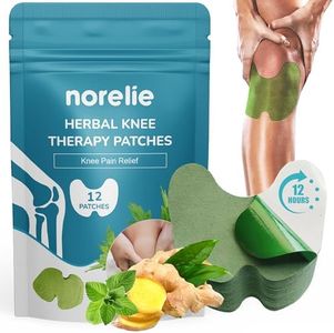 Norelie Herbal Knee Patches – Natural Wormwood, Safflower & Ginger Extract – Long-Lasting Support for Knees Up to 12 Hours – Pack of 12 Self-Adhesive Herbal Patches