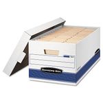 Bankers Box Stor/File Medium-Duty Storage Boxes with Lift-Off Lid, Letter, White/Blue, 12 Pack (00701)