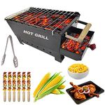 Hot Grill Barbeque Standard charcoal barbeque grill with 6 pc skewers 1 tong 1 grill