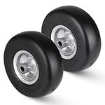 New Flat Free Mower Tire on Wheel 9x3.50-4 - Centered Hub 4" with 3/4" Greased Bushing for Zero-Turn Lawn Mowers & Garden Tractors 93504 T161 (2 Pack)