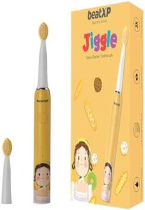 beatXP Jiggle Sonic Electric Toothbrush for Kids with 2 Brush Heads & 3 Cleaning Modes | Rechargeable Electric Toothbrush | 20500 strokes/min with Long Battery Life (Sunny Yellow)