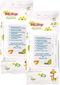 Nûby Lingettes Humides pour Sucettes/Anneaux Dentition 0 Mois 2 x 48 Pièces 1 Unité