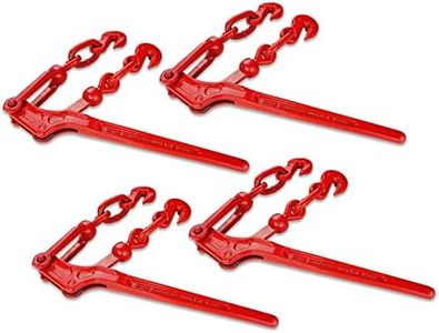 ENJ 4 Pack Lever Load Binder with 2 Grab Hooks, for 5/16 Or 3/8 Grade 70 Transport Chain, Lever Binder with 5,400 Pound Working Load Limit,