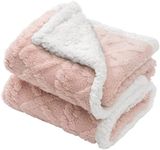 Baby Blanket, 3D Soft and Fuzzy Sherpa Baby Blanket, Receiving Blanket for Toddler, Baby Boys and Girls, Reversible Fluffy Blanket for Cot, Car Seat, Pram(Pink, 76x101cm)