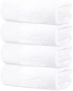 Tens Towels Pack of 4 Extra Large Bath Towels 30 x 60 Inches, 100% Cotton, Larger & Lighter Weight, Quicker to Dry, Super Soft and Absorbent, Perfect for Bathroom, White