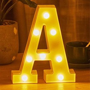 LED Light Up Letters Lights, 26 Alphabet Light Up Marquee Number Letters Sign, Light Up Letters Wedding/Birthday Party Night Light Home Bar Christmas Decoration (A)