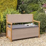 Rowlinson Garden Products Alderley Rattan Storage Bench - Natural