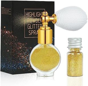 AOOWU Glitter Polvere Spray, Polvere Sciolta Spray Corpo Viso Glitterato Spray con 1 Ricarica, Spray Glitter Corpo Spray Shimmer Sparkle Impermeabile per Festival di Halloween, Club, Feste(Oro#)