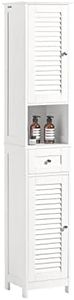 SoBuy Tall Cabinet, Freestanding Cabinet, Bathroom Cabinet, 170x32x30 cm, White, FRG236-W