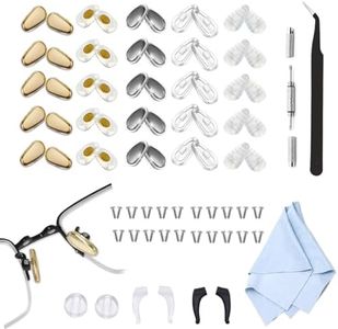 Glasses Nose Pads, 25 Pairs of Anti Slip air Chamber Soft Silicone Eyeglasses Nose Pads Repair kit, Including Screwdriver, Small Screws, Tweezers, Cleaning, Glasses and Sunglasses Replacement kit