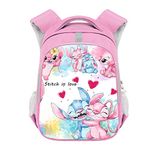 PADIEOE Stitch 3D Printed Children's School Backpack with Reflective Strips Travel Lightweight Backpack Book Bags Kids Boys Girls School Bag