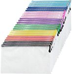 24PCS Plastic Wallets - A4 Plastic Folders Zip Wallet Ziplock Bags Zip Folder Zipper Bag (8 Colours)