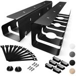 Oududianzi 2 Pack Cable Management Under Desk, Cable Management Tray, Under Desk Cable Management Tray, Keep Under Desk Cable Tidy, Cable Racks Under Desk, Cable Organizers Fits Most Tables - Black