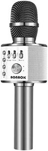 BONAOK Wireless Bluetooth Karaoke Microphone, 3-in-1 Portable Handheld Mic Speaker for All Smartphones,Gifts for Boys Kids Adults All Age Q37(Space Gray)
